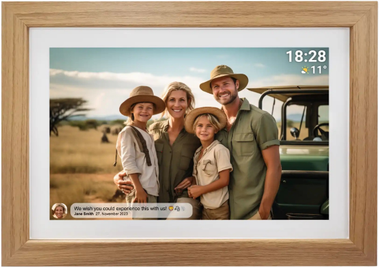 Picture of Denver Digital Photo Frame - Light Wood Frame 10"